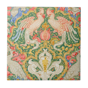 Carreau Illustration vintage de Walter Crane avec un cacat