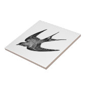 Carreau Illustration vintage d'hirondelle - oiseau 1800's (Côté)