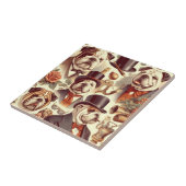 Carreau Illustration vintage en anglais Bulldog Seamless (Côté)