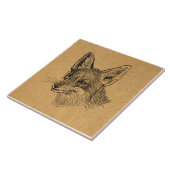 Carreau Illustration Vintage Fox Art animal antique Brown (Côté)