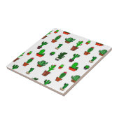 Carreau Illustrations de cactus mignons sur fond blanc (Côté)