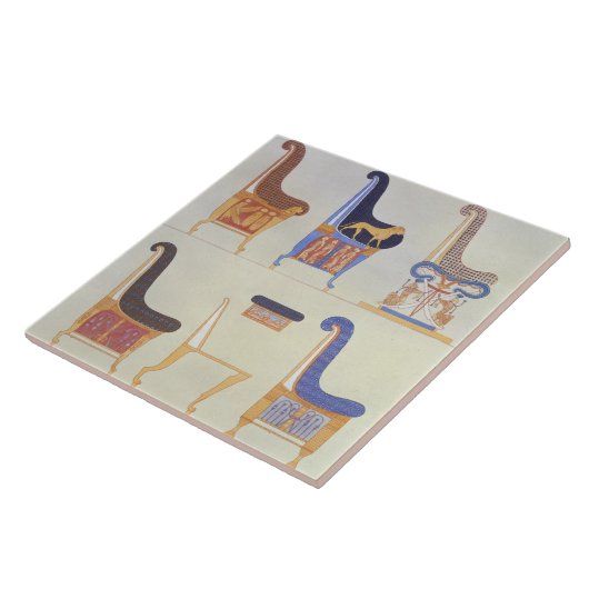 Carreau Illustrations de divers sièges et armchai peints (Côté)