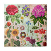 Carreau Illustrations vintages de fleurs botaniques Art de (Devant)