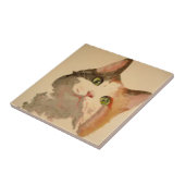 Carreau I'm All Ears : Calico Cat Portrait (Côté)