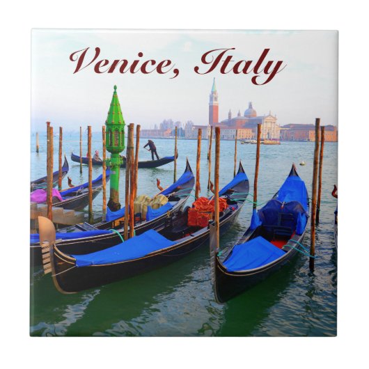 Carreau Image customisée des gondoles à Venise (Devant)