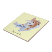 Carreau image de chiot mignon sheba inu et teddy (Côté)