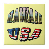 Carreau Image d'Hawaii et Texte du Drapeau des États-Unis (Devant)