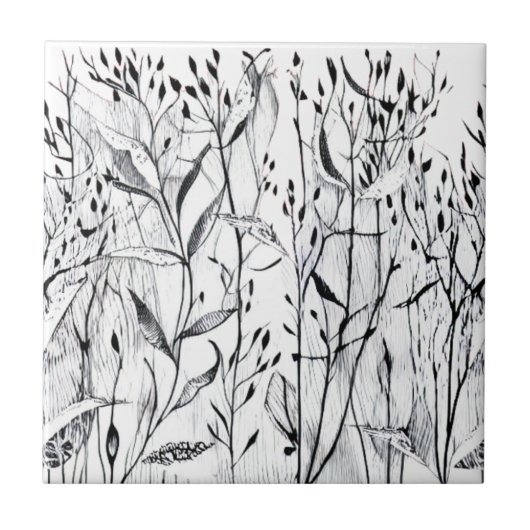Carreau Image graphique de plantes (Devant)