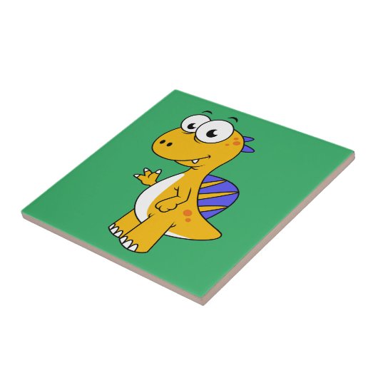 Carreau Image Mignonne D'Un Spinosaure. 2 (Côté)