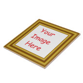 Carreau Image personnalisée et cadre doré imprimé (Côté)