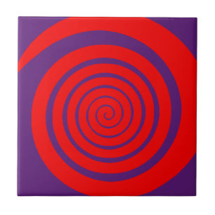Carreau image spirale hypnotique rouge
