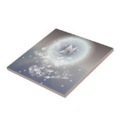 Carreau Imaginaire à papillon floral de teintes grises (Côté)