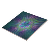 Carreau Imaginaire brillant coloré Fleur Abstrait Fractal (Côté)