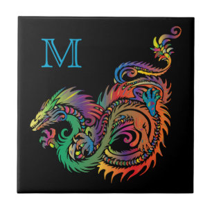 Carreau Imaginaire coloré Monogramme de dragon
