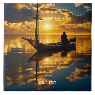 Carreau Imaginaire Cute Bateau Sunset Sea