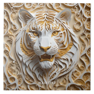 Carreau Imaginaire Cute Kirigami Tiger Blanc