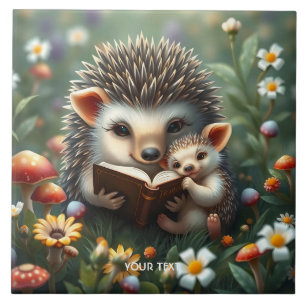 Carreau Imaginaire Cute Livre Champignons Fleurs