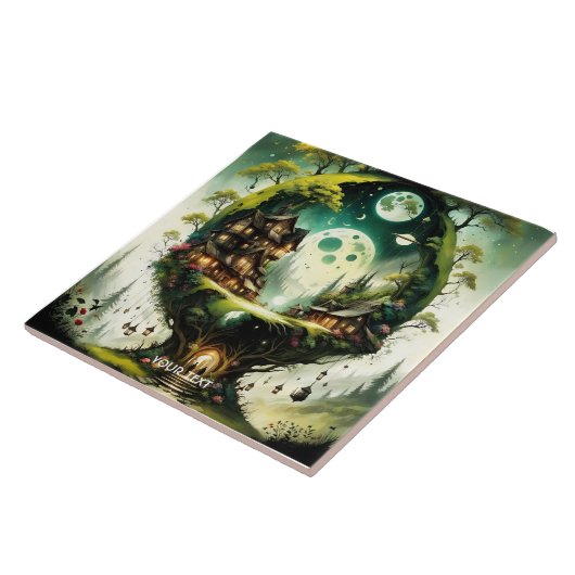 Carreau Imaginaire Cute Vivid Tree House Moon (Côté)