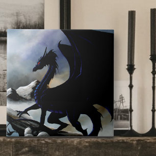 Carreau Imaginaire Dragon Noir Moutnains Bleus