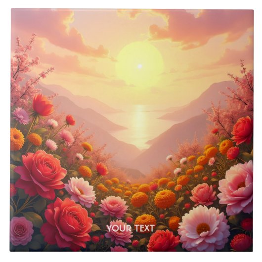 Carreau Imaginaire Fleurs de rivière mignonne Coucher de s (Devant)
