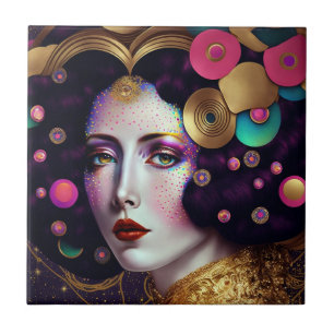 Carreau Imaginaire Glam Woman Pop Art Carrelage en céramiq