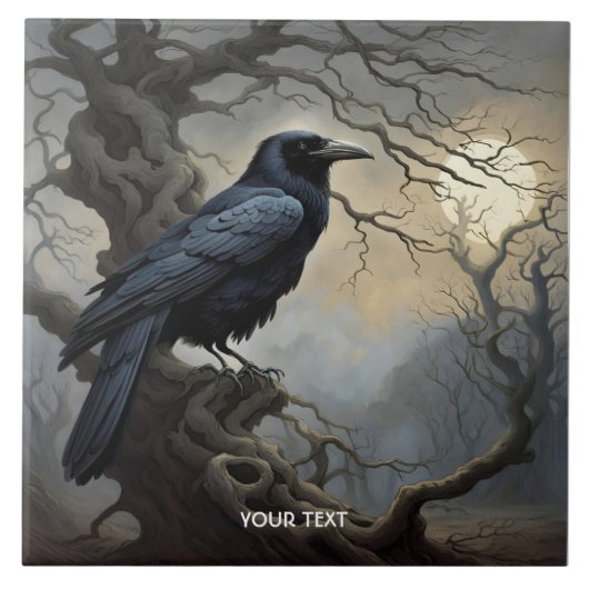 Carreau Imaginaire joli Crow Arbre foncé (Devant)