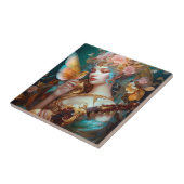 Carreau Imaginaire Lady Avec Lute & Butterfly Bird (Côté)