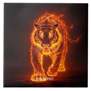 Carreau Imaginaire mignon feu gros tigre