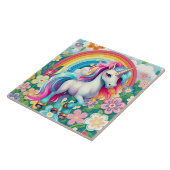 Carreau imaginaire mignon fille licorne (Côté)