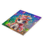 Carreau imaginaire mignon fille licorne (Côté)