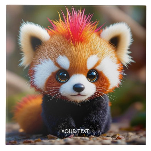 Carreau Imaginaire mignon Panda Red Hai (Devant)