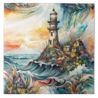 Imaginaire mignon phare Vivid tempête de dessin
