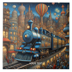Carreau Imaginaire mignon train Cartoon Ville