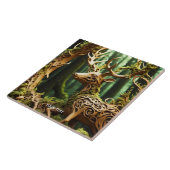 Carreau Imaginaire Mignonne cerf en bois sculpté (Côté)