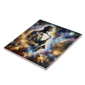 Carreau Imaginaire musicien de rue mignonne Saxophone (Côté)