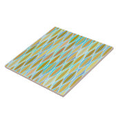 Carreau Impression à ruban du milieu du siècle - blues et  (Côté)