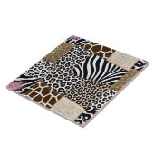 Carreau Impression Animale de Luxe Rose Strass (Côté)
