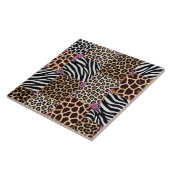Carreau Impression Animale de Luxe Rose Strass (Côté)