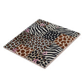 Carreau Impression Animale de Luxe Rose Strass (Côté)
