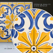 Carreau Impression Azulejo Fleur-de-Lis Dorée