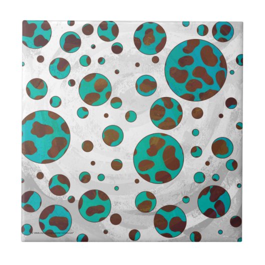 Carreau Impression Brown et Turquoise dalmate (Devant)