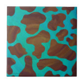 Carreau Impression Brown et Turquoise de vache (Devant)