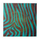 Carreau Impression Brown et Turquoise Zebra (Devant)