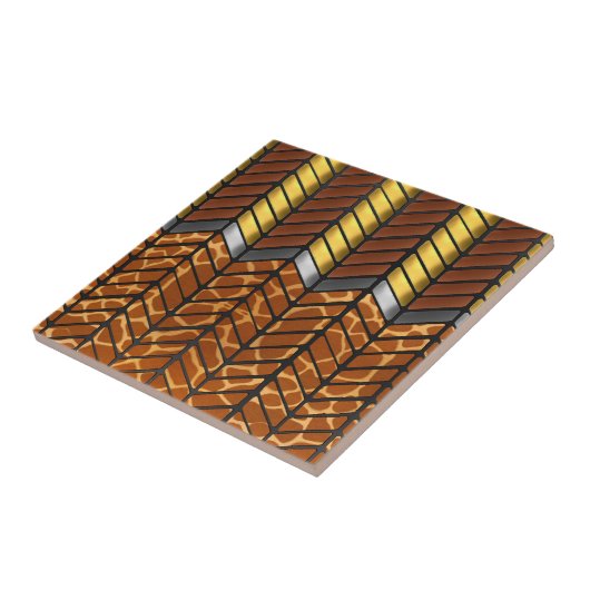Carreau Impression d'animal de girafe à chevron zigzag mod (Côté)