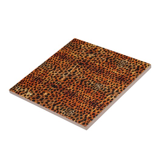 Carreau Impression d'animal guépard vintage en détresse Gr (Côté)