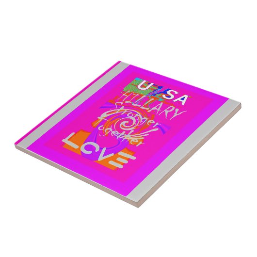 Carreau Impression d'art Hillary Inspiration en rose (Côté)