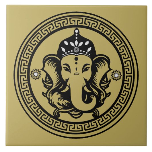 Carreau Impression d'art hindou sur le thème de Ganesha (Devant)