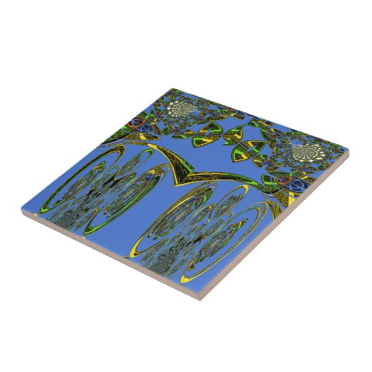 Carreau Impression d'art Iridescente avec design abstrait (Côté)