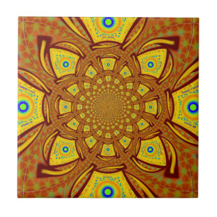 Carreau Impression d'art Kaleidoscope d'or