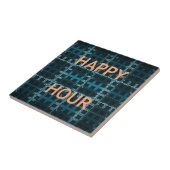 Carreau Impression d'art vectoriel bleu Texte Happy Hour (Côté)